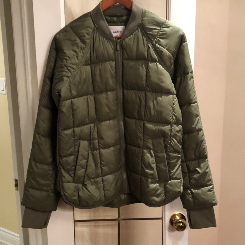 Gap Olive Green Quilted Bomber Jacket